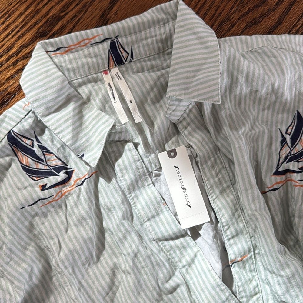 The Carolita Printed Tiered Shirt Dress By Anthropologie SailBoat - Picture 7 of 9